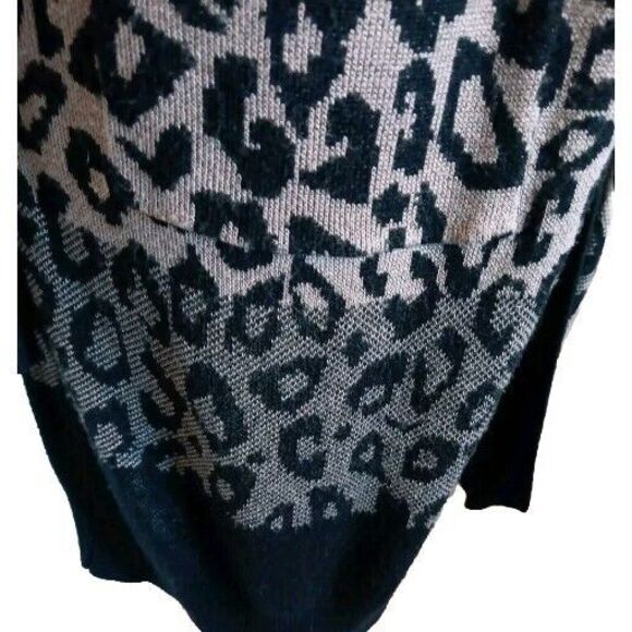 Oliver Leopard Print Cardigan Size Large Viscose Ombre Beige Brown Black - Picture 7 of 16